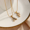 Small Natural Pearls Initial Necklace in 18K Gold Plating