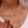 Small Natural Pearls Initial Necklace in 18K Gold Plating